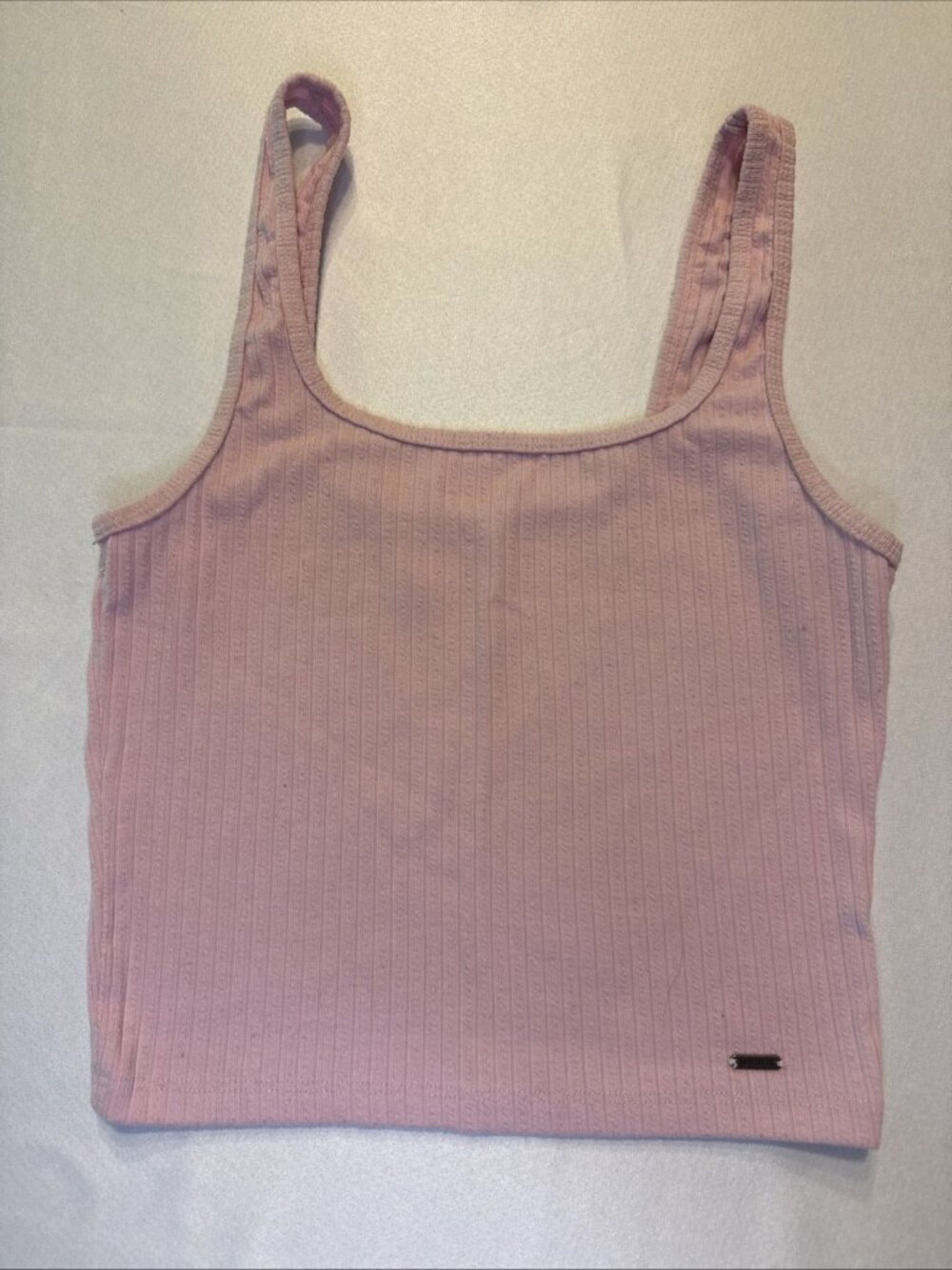 Womens Hollister Ribbed Light Pink Tank Top Size S